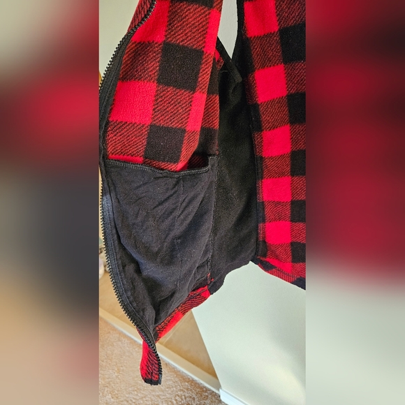 Chaps womens fleece vest size M Red Buffalo Check - Picture 4 of 9